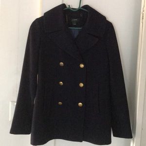 J crew navy pea coat